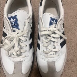 Adidas Men's White and Navy Sneakers